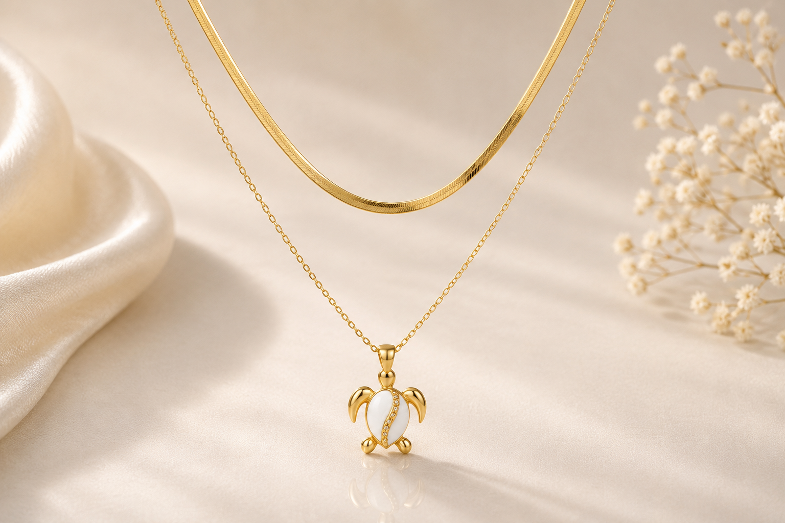 Graceful Turtle Gold Pendant
