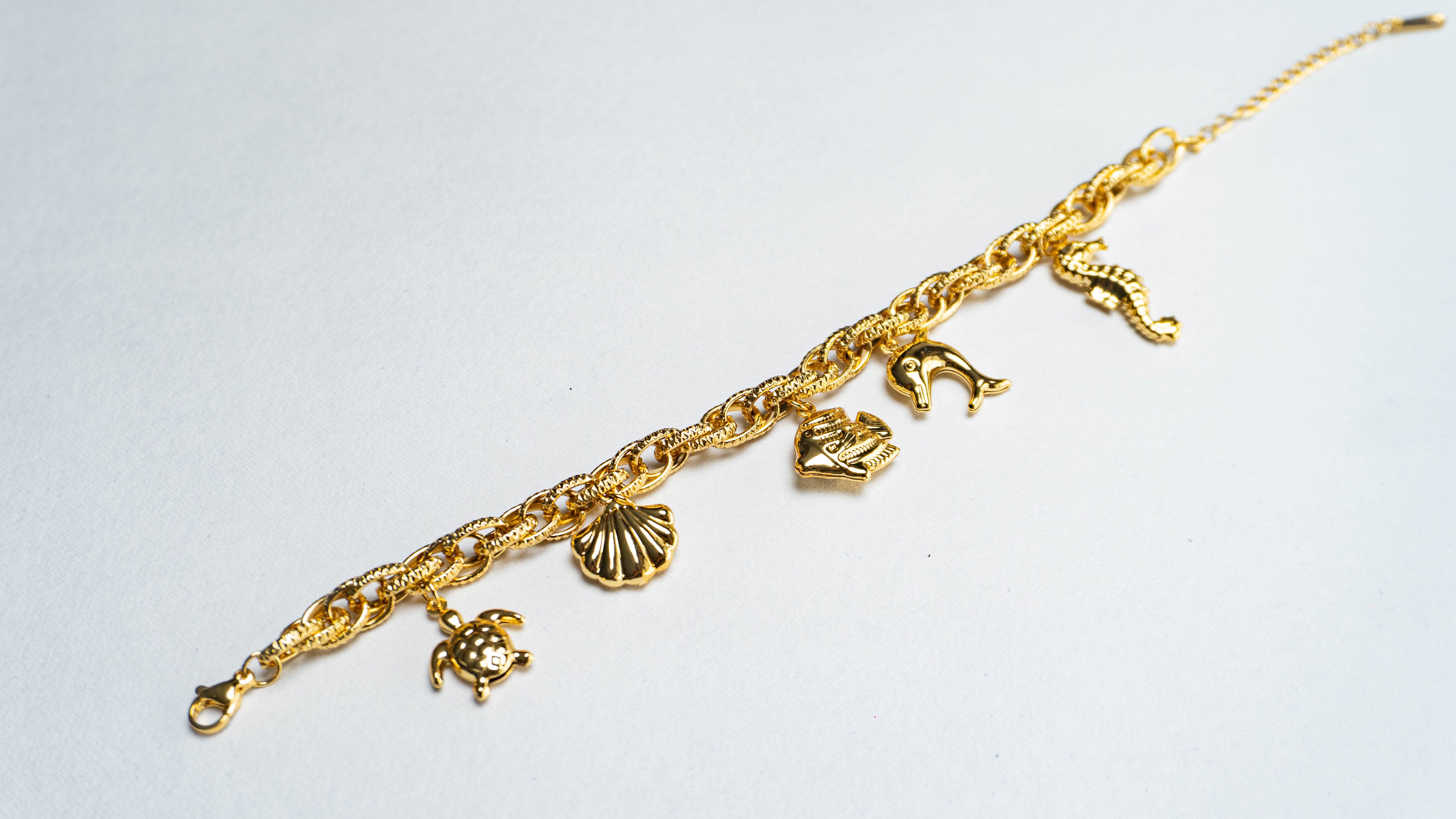 Golden Ocean Charm Layered Bracelet
