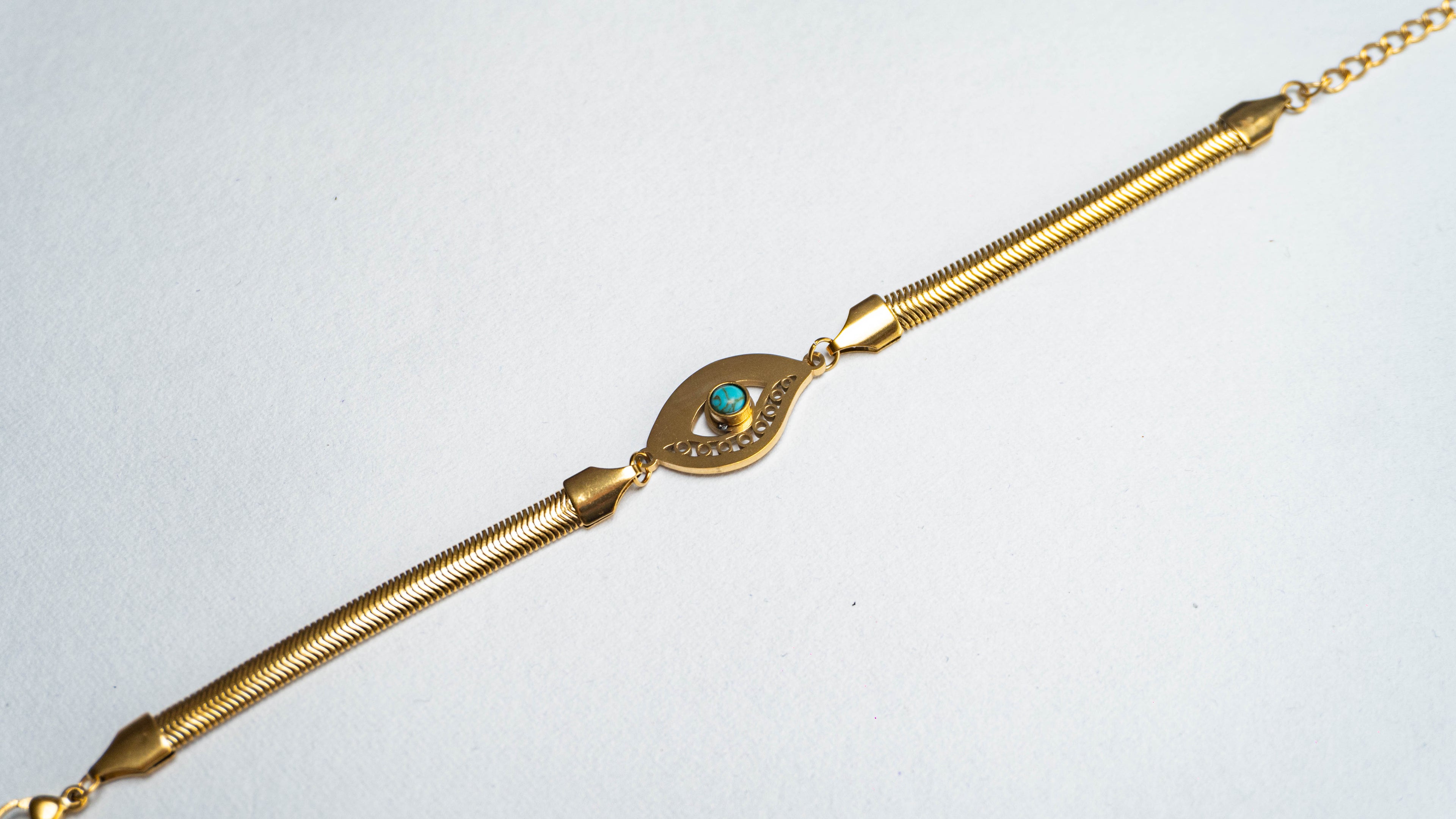 Golden Turquoise Evil Eye Charm Bracelet
