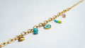 Golden Turquoise Charm Chain Bracelet
