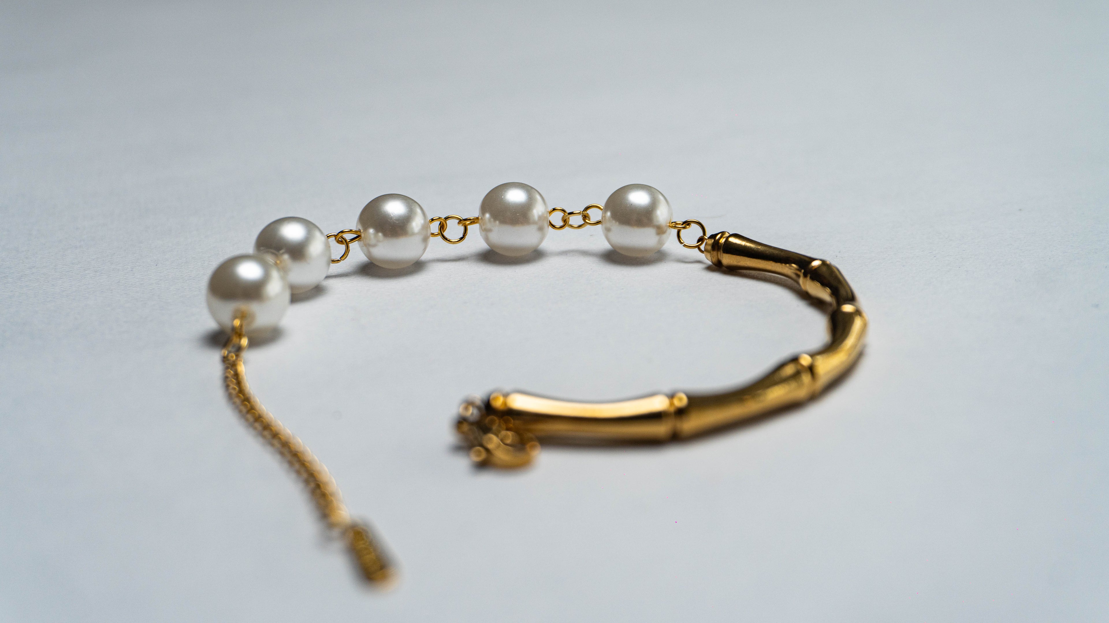 Pearl Charm Gold-Tone Bracelet