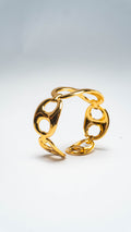Golden Linked Loop Statement Bracelet