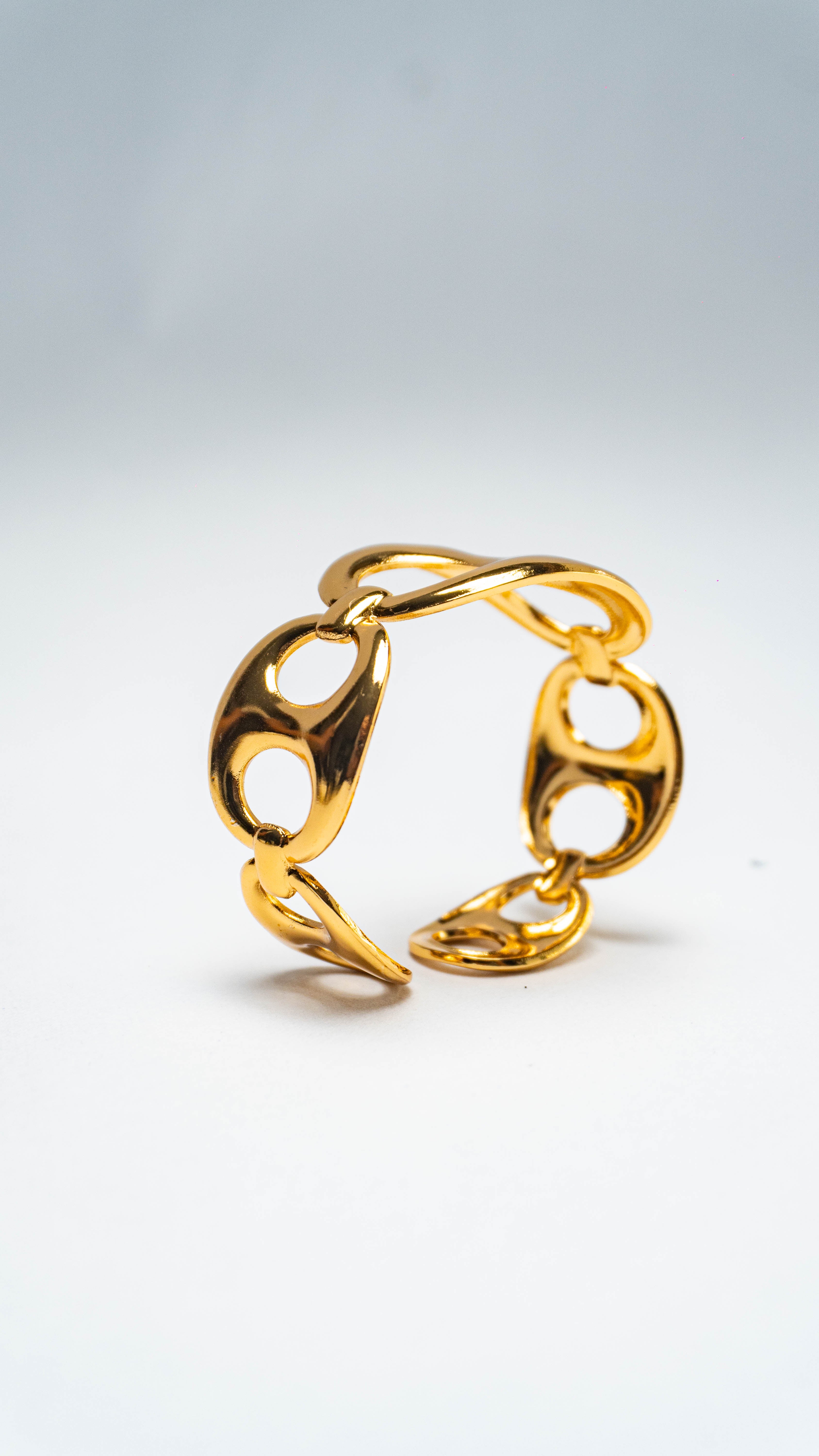 Golden Linked Loop Statement Bracelet